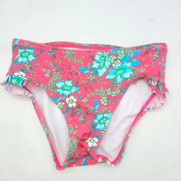JANIE AND JACK FLORAL PUFF SLEEVE 2-PIECE SWIMSUIT IN PINK TART FLORAL SIZE 4 - Picture 6 of 15